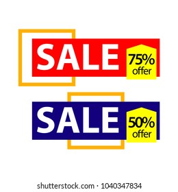 Sale Label Set Vector Template Design