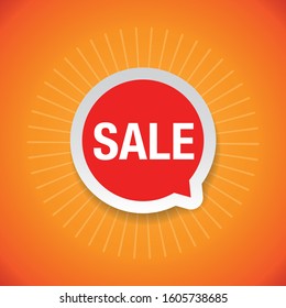 Sale label sign promotion red