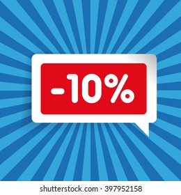 Sale label speech bubble ten percent off