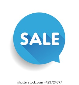 Sale label speech bubble vector blue