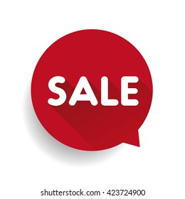 Sale label speech bubble vector red