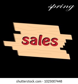 Sale label in the spring