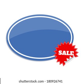 Sale label. Sticker isolated on white with sale text