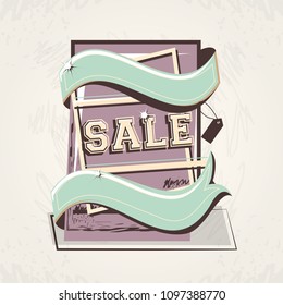 sale label style retro