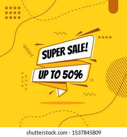 sale label with the yellow abstract background set vector