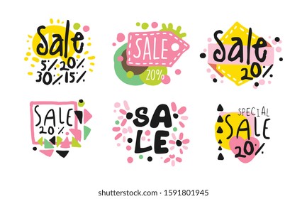 Conjunto de Vector de diseño de etiquetas e insignias de venta