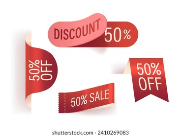 Sale Labels Beckon With Bold Typography, Eye-catching Red Colors, And Irresistible Discounts. 3d Vector Tags Set