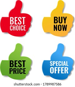 Sale Labels Big Set Isolated White Background With Gradient Mesh, Vector Illustration