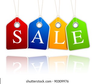 Sale labels in different color