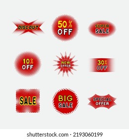 Sale labels in different shapes vector.