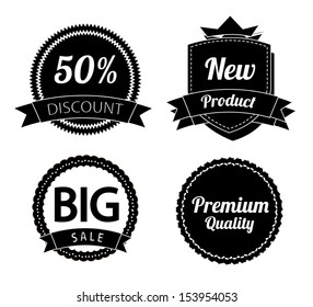 sale labels over white background vector illustration