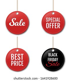 Sale Labels Set With Isolated White Background With Gradient Mesh, Vector Illustration