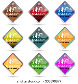 Sale labels set in vector.