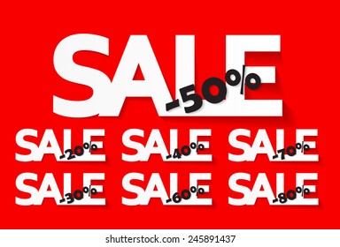 Sale Labels Set . Vector Illustration