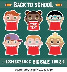 Sale labels vector set 2. Back to school.