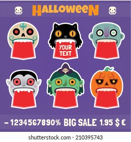 Sale labels vector set. Halloween.