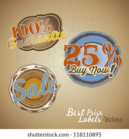 Sale labels with vintage background
