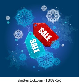 Sale labels winter set vector