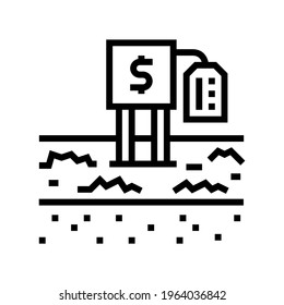 sale land line icon vector. sale land sign. isolated contour symbol black illustration