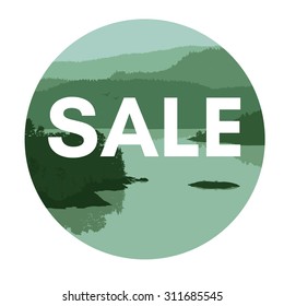 Sale and the landscape. Vector illustration