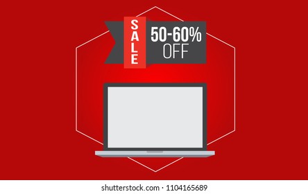 sale laptop banner, promotion banner 