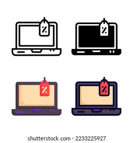 Sale laptop Icon Set Style Collection