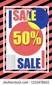 sale layout with colorful pop theme for advertising 2