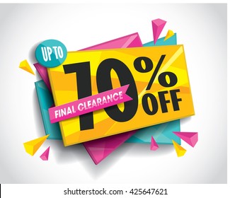 Sale layout design with abstract triangle elements. Vector illustration.