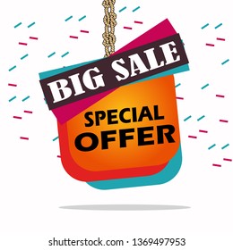 For sale the layout of a modern design banner with ropes