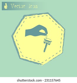 Sale or lease of the vehicle: in the hand your car keys. Vector icon