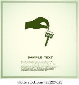 Sale or lease of the vehicle: in the hand your car keys. Vector 