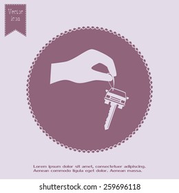 Sale or lease of the vehicle: in the hand your car keys. Vector 