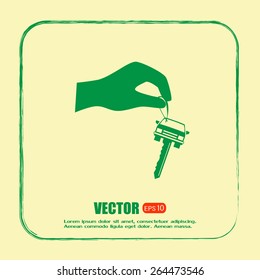 Sale or lease of the vehicle: in the hand your car keys. Vector 