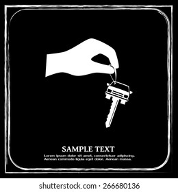Sale or lease of the vehicle: in the hand your car keys. Vector 