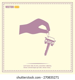 Sale or lease of the vehicle: in the hand your car keys. Vector 