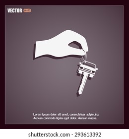 Sale or lease of the vehicle: in the hand your car keys. Vector 