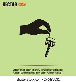 Sale or lease of the vehicle: in the hand your car keys. Vector 