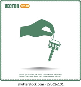 Sale or lease of the vehicle: in the hand your car keys. Vector 