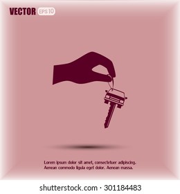 Sale or lease of the vehicle: in the hand your car keys. Vector 