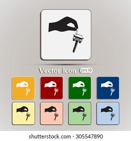 Sale or lease of the vehicle: in the hand your car keys. Vector 