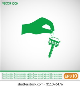 Sale or lease of the vehicle: in the hand your car keys. Vector 
