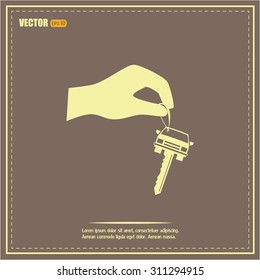Sale or lease of the vehicle: in the hand your car keys. Vector 