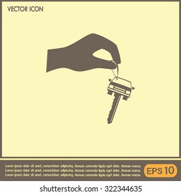 Sale or lease of the vehicle: in the hand your car keys. Vector 