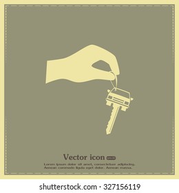 Sale or lease of the vehicle: in the hand your car keys. Vector 