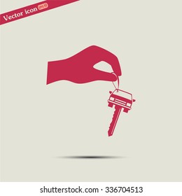 Sale or lease of the vehicle: in the hand your car keys. Vector 