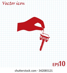 Sale or lease of the vehicle: in the hand your car keys. Vector 