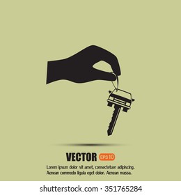 Sale or lease of the vehicle: in the hand your car keys. Vector 