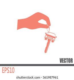 Sale or lease of the vehicle, in the hand your car keys. Vector 