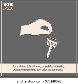 Sale or lease of the vehicle: in the hand your car keys. Vector 