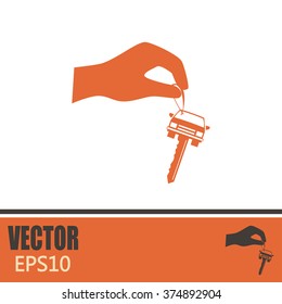 Sale or lease of the vehicle: in the hand your car keys. Vector 
